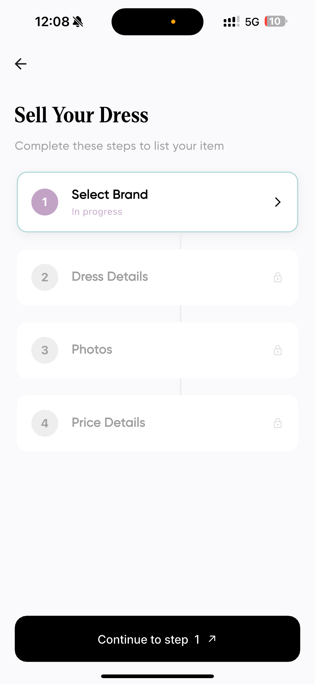 App Sell Screen